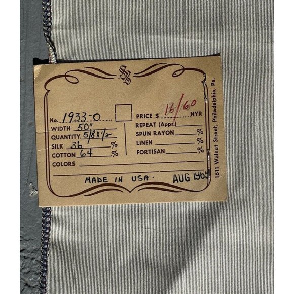 MCM Fabric Cream White Mid-Century Cotton Silk Scalamandre Sample Sewing Supply - Picture 8 of 9